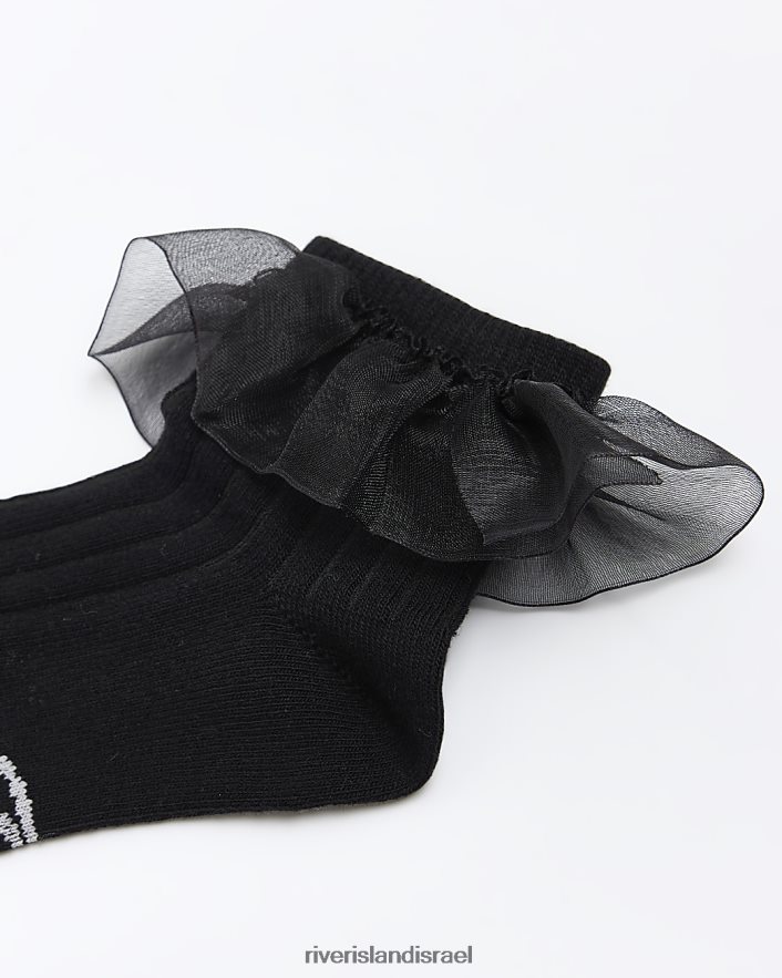 אביזרים River Island גרבי סלסול 2 חבילה שָׁחוֹר בנות BDZ4083418