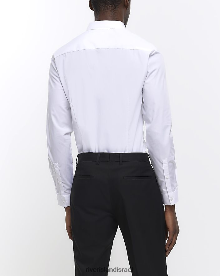 לבוש River Island חבילת סלים בכושר של 2 חולצות חכמות לבן גברים BDZ4085713