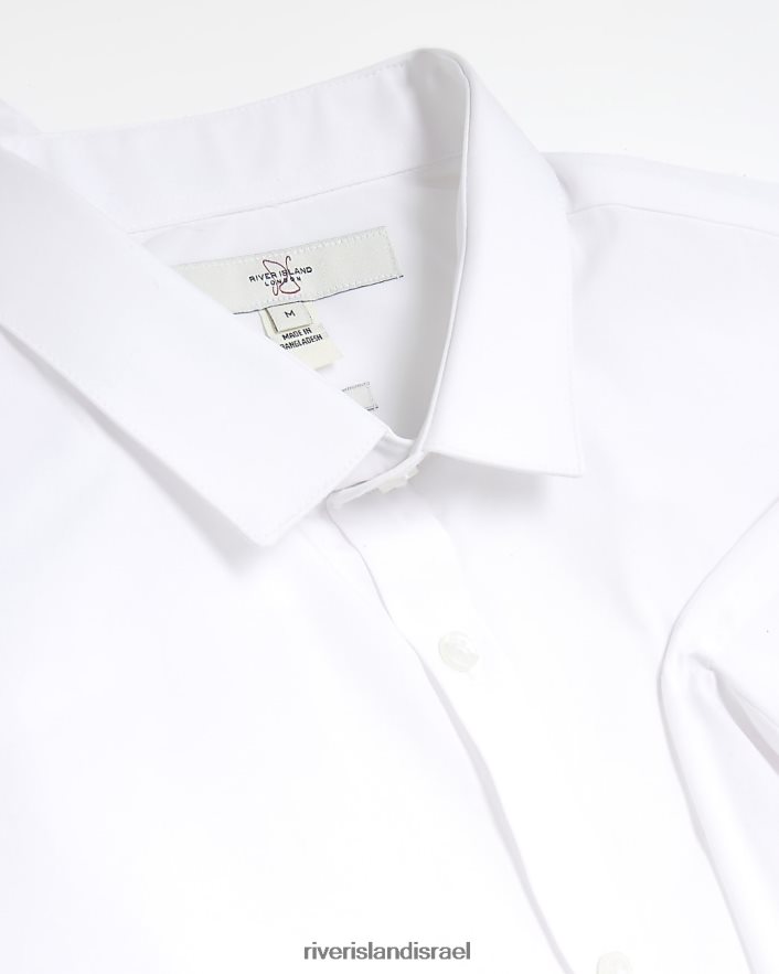 לבוש River Island חבילת סלים בכושר של 2 חולצות חכמות לבן גברים BDZ4085713