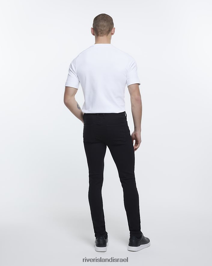 לבוש River Island חבילה של 2 ג'ינס בכושר סקיני שָׁחוֹר גברים BDZ4085824