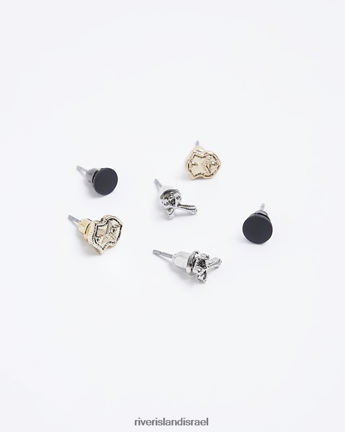 אביזרים River Island מארז צבעוני של 3 עגילים צולבים כסף גברים BDZ4085905