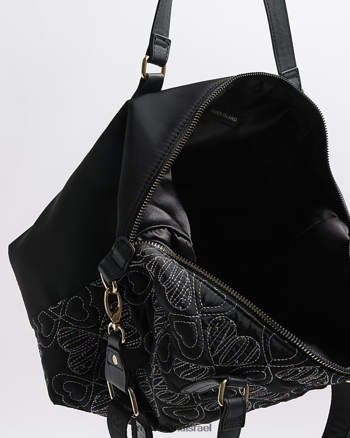 אביזרים River Island שקית מרופד לב מניילון 3 חבילות שָׁחוֹר בנות BDZ4086223