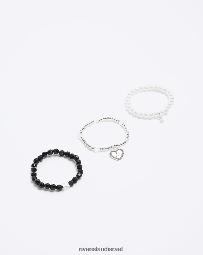 אביזרים River Island צמיד פנינים 3 חבילה שָׁחוֹר בנות BDZ4086397