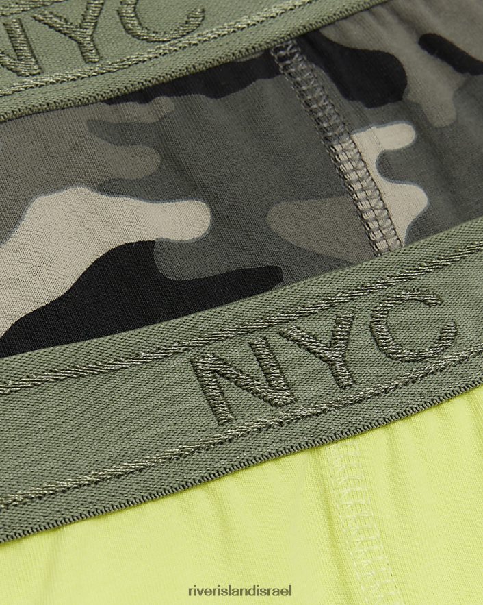אביזרים River Island בוקסר 3 חבילות b עם הדפס camo ליים בנים BDZ4083689