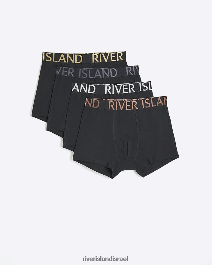 אביזרים River Island מארז בהתאמה רגילה של 4 תא מטען שָׁחוֹר גברים BDZ4082672