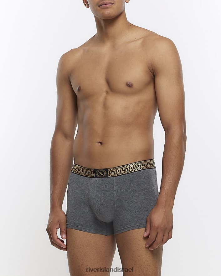 אביזרים River Island חבילה גיאומטרית של 4 תא מטען אפור גברים BDZ4082679