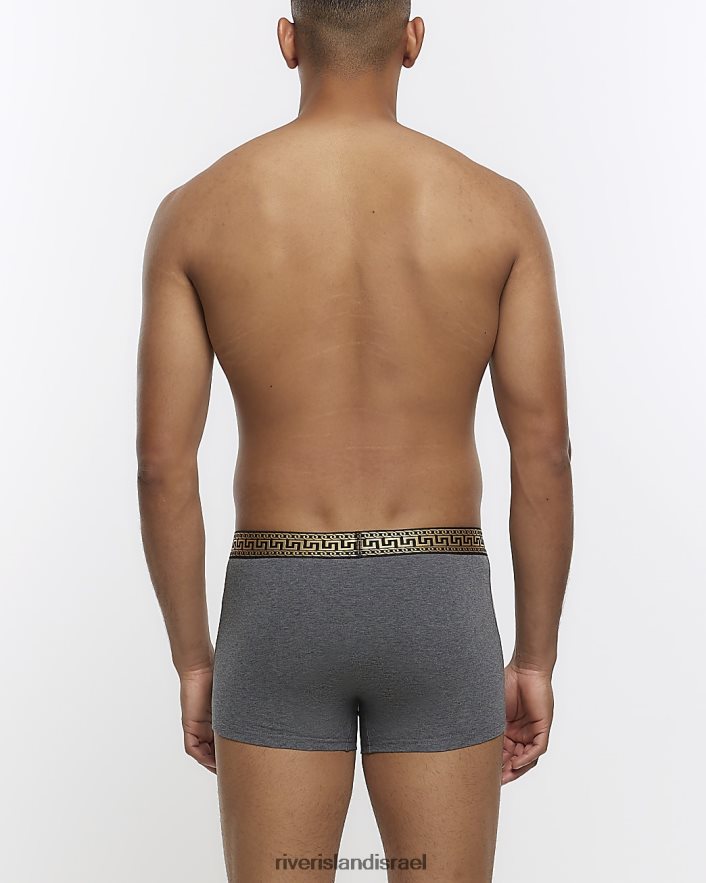 אביזרים River Island חבילה גיאומטרית של 4 תא מטען אפור גברים BDZ4082679