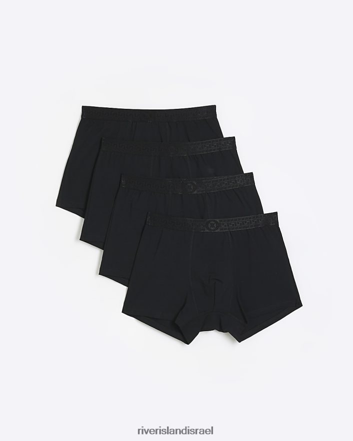 אביזרים River Island חבילה של 4 גזעי רי מונוגרמים שָׁחוֹר גברים BDZ4085786