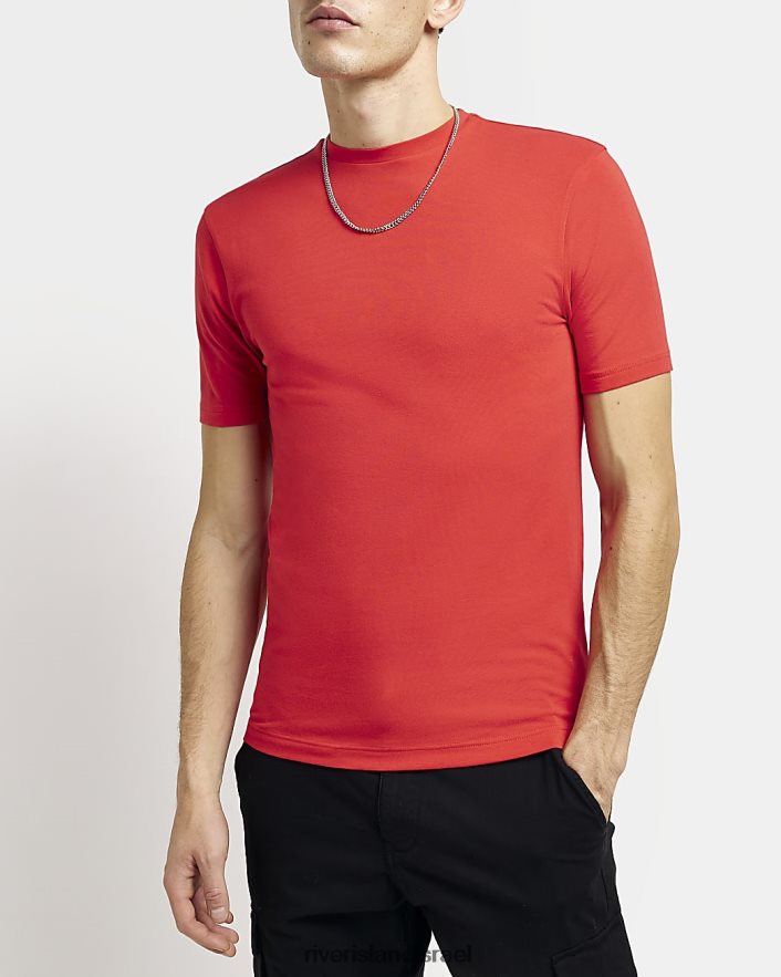 לבוש River Island מארז של 5 חולצות בכושר שריר אָדוֹם גברים BDZ4082429