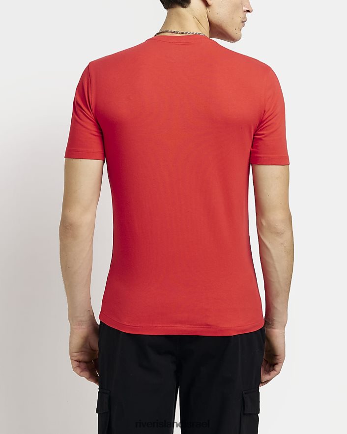 לבוש River Island מארז של 5 חולצות בכושר שריר אָדוֹם גברים BDZ4082429