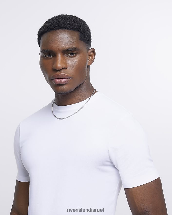 לבוש River Island מארז של 5 חולצות בכושר שריר לבן גברים BDZ4082430