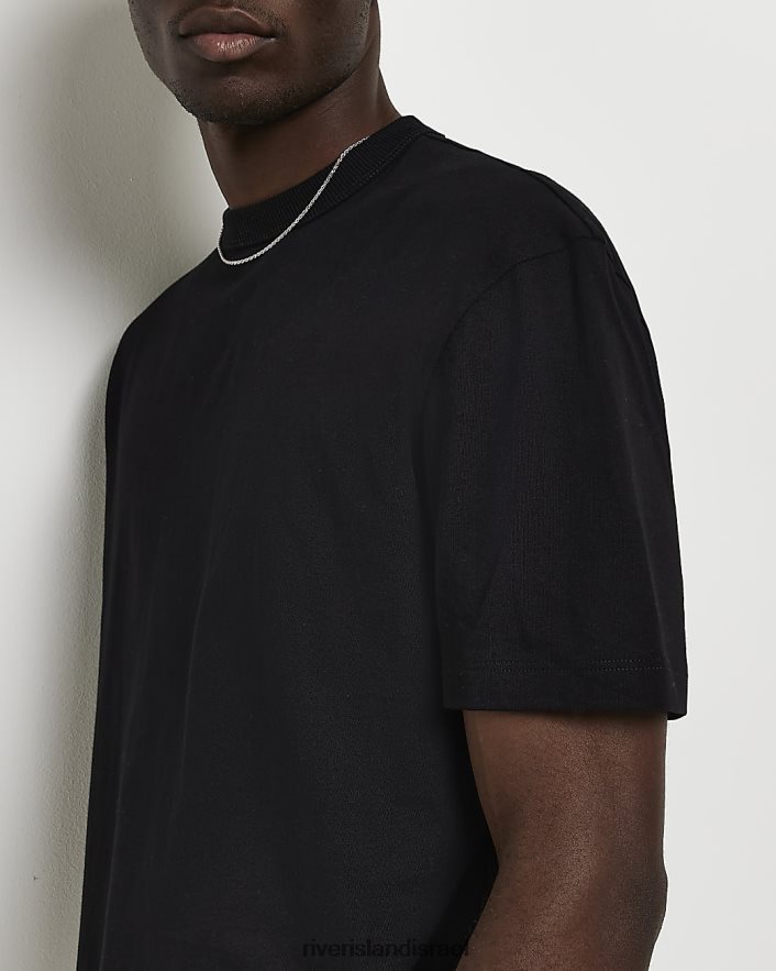 לבוש River Island מארז של 5 חולצות בכושר רגיל שָׁחוֹר גברים BDZ4082446