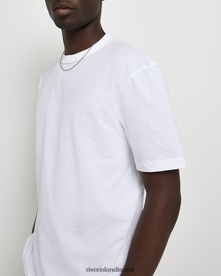 לבוש River Island מארז של 5 חולצות בכושר רגיל לבן גברים BDZ4082448