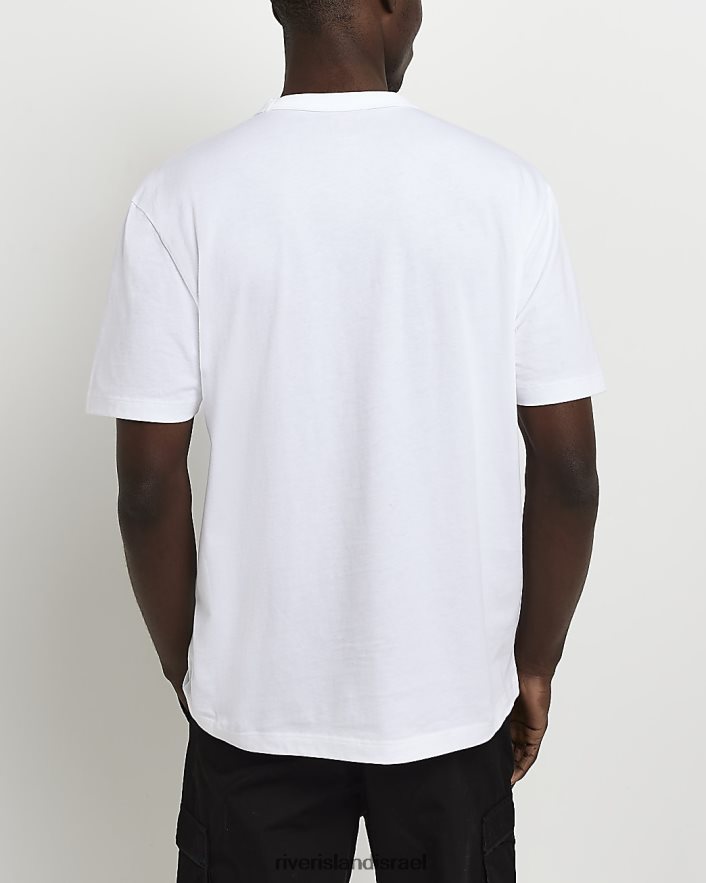 לבוש River Island מארז של 5 חולצות בכושר רגיל לבן גברים BDZ4082448