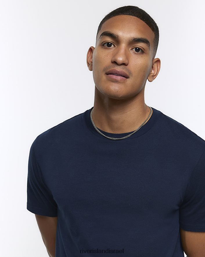 לבוש River Island חבילה של 5 חולצות בגזרת דק חיל הים גברים BDZ4082962