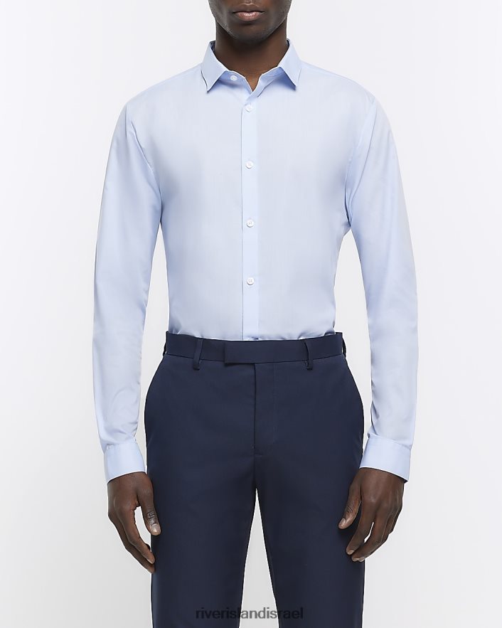 לבוש River Island חבילת סלים בכושר של 5 חולצות חכמות כְּחוֹל גברים BDZ4083061