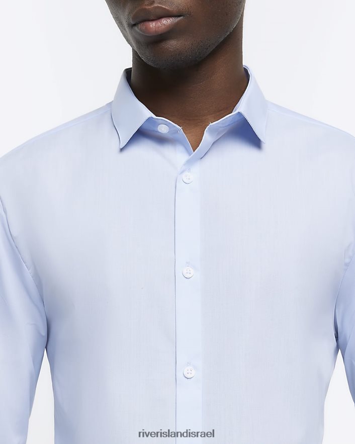 לבוש River Island חבילת סלים בכושר של 5 חולצות חכמות כְּחוֹל גברים BDZ4083061