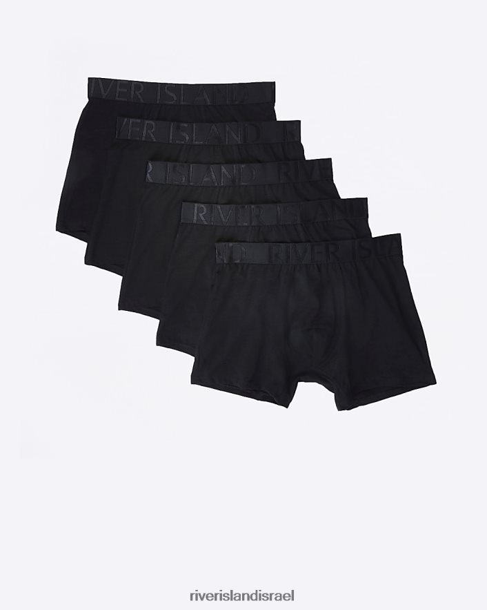 אביזרים River Island מארז של 5 בוקסר רצועת מותן שָׁחוֹר גברים BDZ4083123