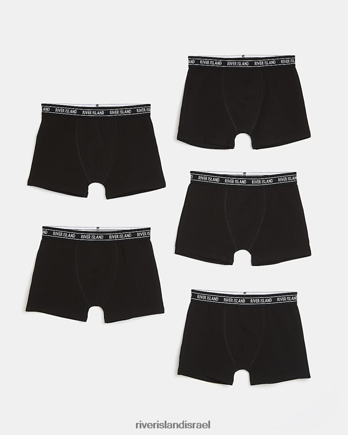 אביזרים River Island מכנסי בוקסר ב-5 מארז שָׁחוֹר בנים BDZ4086943