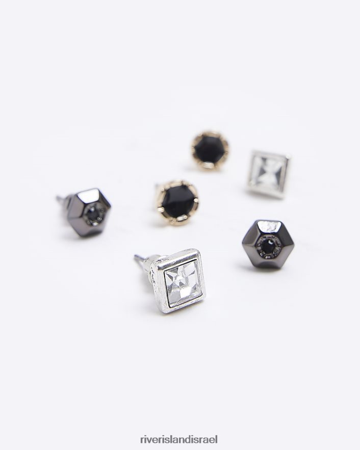 אביזרים River Island חבילה של 6 עגילי צמודים וחישוק שָׁחוֹר גברים BDZ4085902