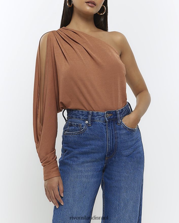 לבוש River Island לכסות חלק עליון כתף אחת חֲלוּדָה נשים BDZ4081002