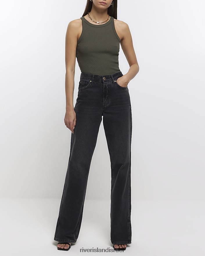 לבוש River Island חלק עליון של אפוד רייסר מצולע חָקִי נשים BDZ408101