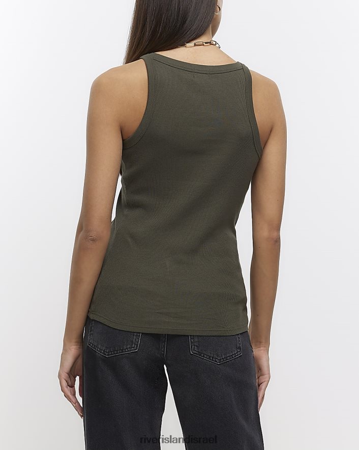 לבוש River Island חלק עליון של אפוד רייסר מצולע חָקִי נשים BDZ408101