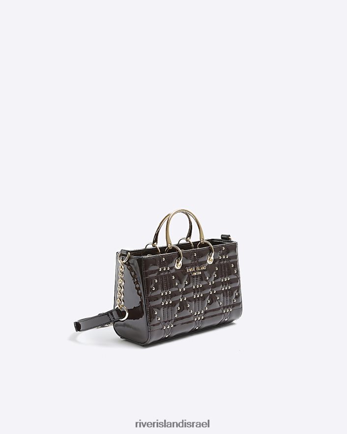 אביזרים River Island תיק משובץ פטנט חום נשים BDZ4081020