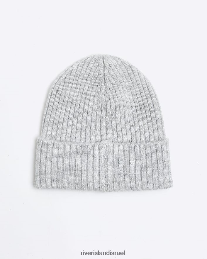 אביזרים River Island כיפה סרוגה אפור נשים BDZ4081023