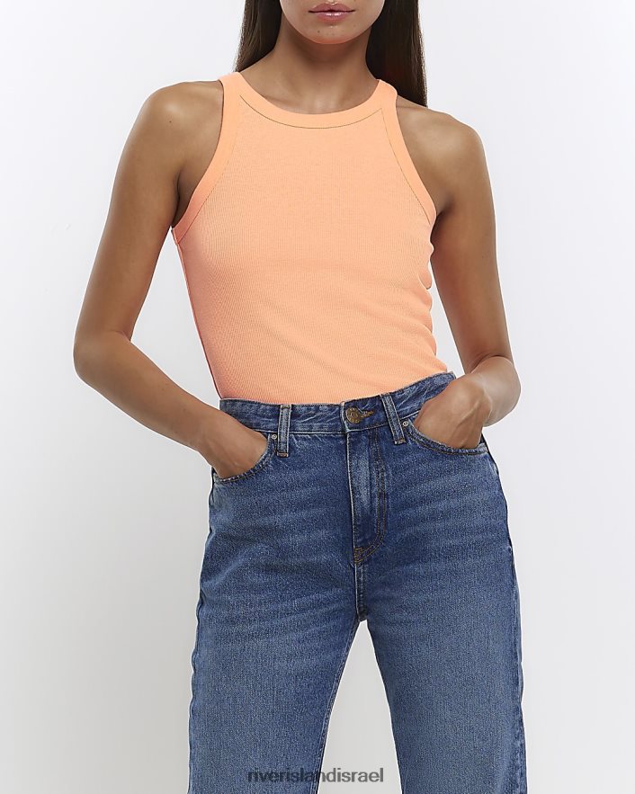 לבוש River Island עליונית של אפוד רייסר תפוז נשים BDZ408103