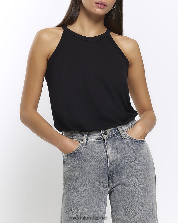 לבוש River Island גופיית רייסר גב שָׁחוֹר נשים BDZ4081042