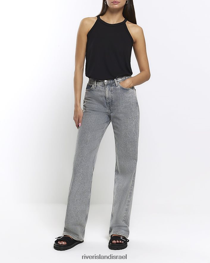 לבוש River Island גופיית רייסר גב שָׁחוֹר נשים BDZ4081042