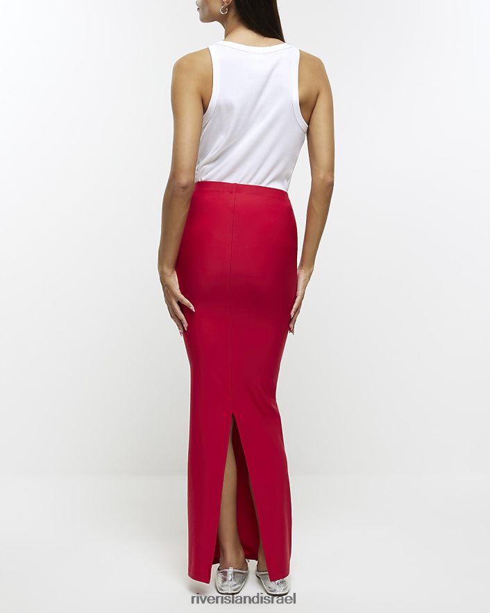 לבוש River Island חצאית מקסי מכפלת מפוצלת אָדוֹם נשים BDZ4081055