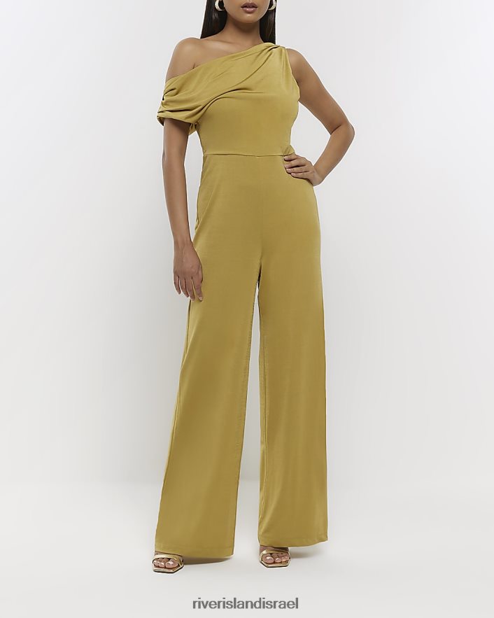 לבוש River Island סרבל וילון אוף כתף ירוק נשים BDZ4081076