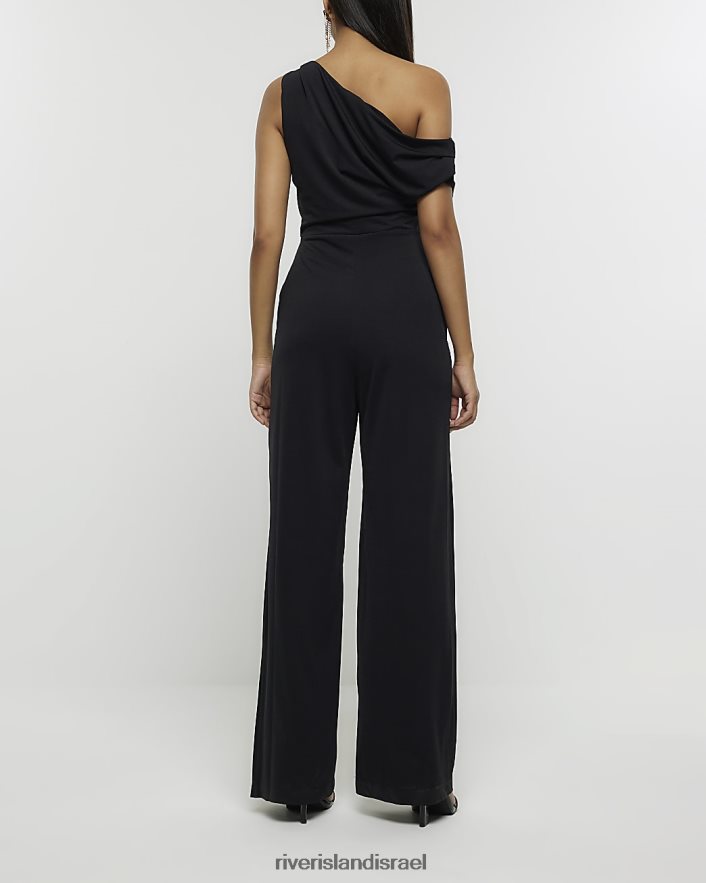 לבוש River Island סרבל וילון אוף כתף שָׁחוֹר נשים BDZ4081077