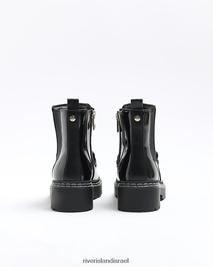 הַנעָלָה River Island מגפי לופר עם פירוט שרשרת שָׁחוֹר נשים BDZ4081093