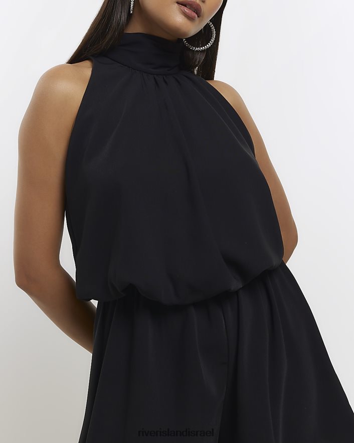 לבוש River Island חליפת משחק עם צוואר גבוה שָׁחוֹר נשים BDZ4081110