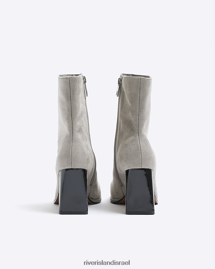 הַנעָלָה River Island מגפונים עם עקבים מעור מלאכותי אפור נשים BDZ4081112