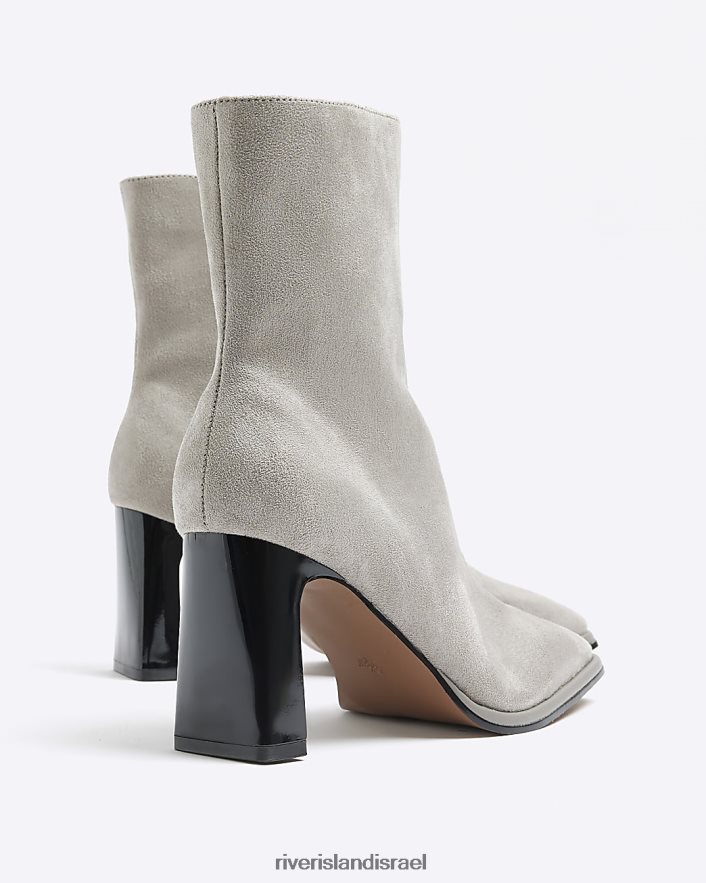 הַנעָלָה River Island מגפונים עם עקבים מעור מלאכותי אפור נשים BDZ4081112