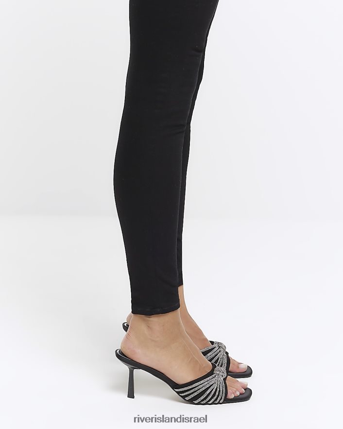 הַנעָלָה River Island נעלי פרד מעוטרות עקב שָׁחוֹר נשים BDZ4081129
