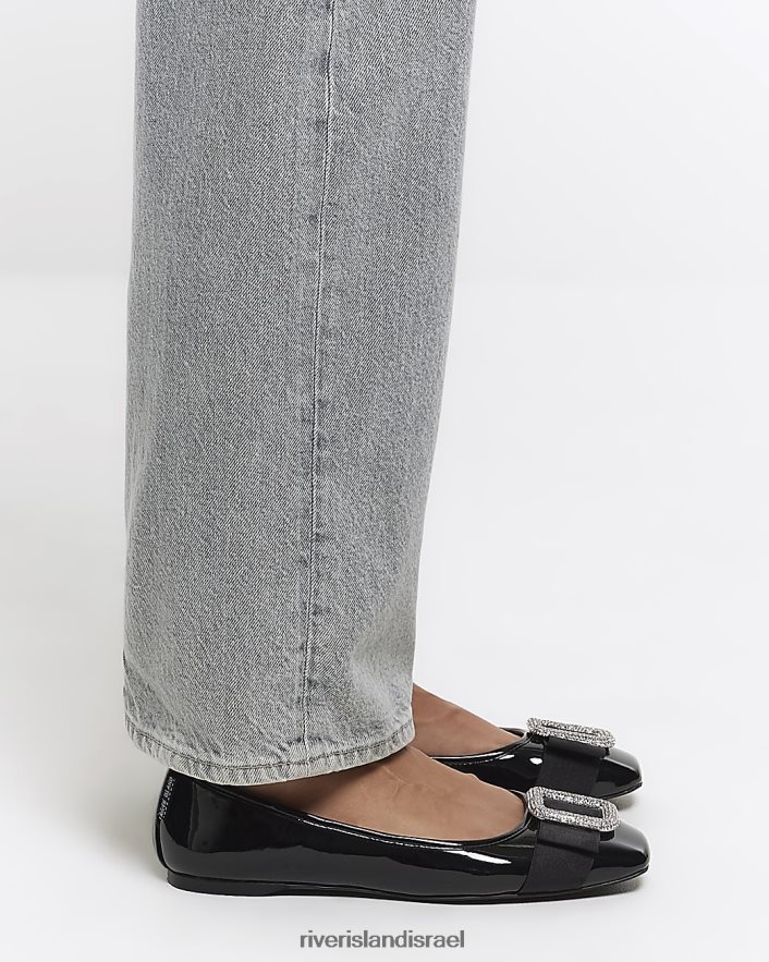 הַנעָלָה River Island נעלי בלט מעוטרות שָׁחוֹר נשים BDZ4081133