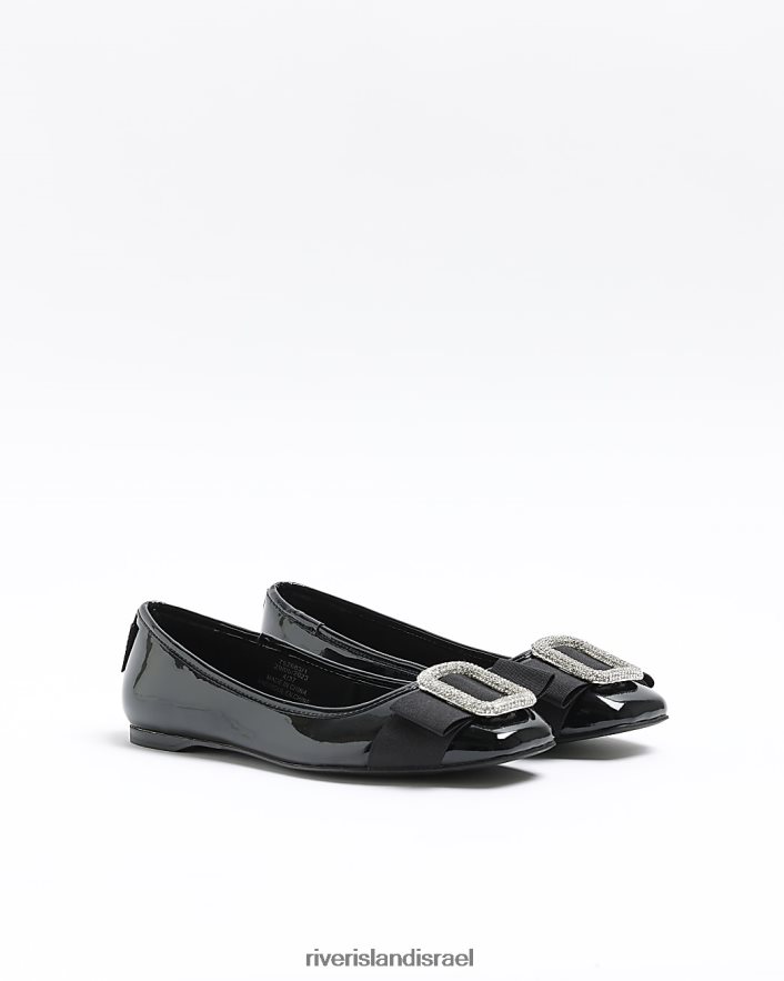הַנעָלָה River Island נעלי בלט מעוטרות שָׁחוֹר נשים BDZ4081133