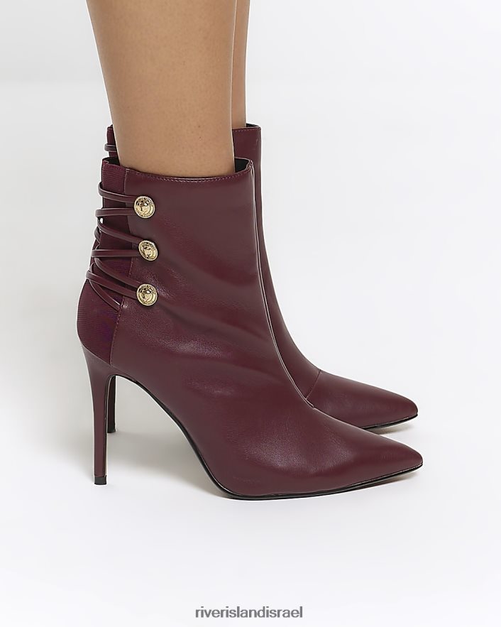 הַנעָלָה River Island לקשור מגפיים עם עקב אָדוֹם נשים BDZ4081142
