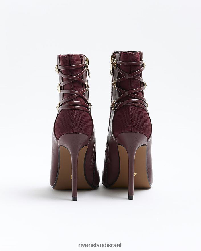 הַנעָלָה River Island לקשור מגפיים עם עקב אָדוֹם נשים BDZ4081142