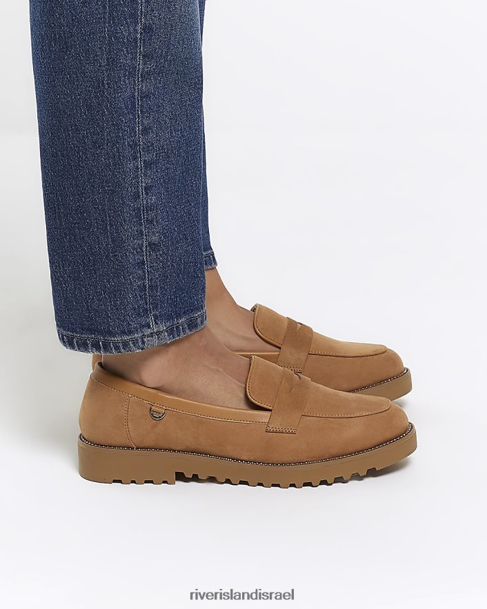 הַנעָלָה River Island נעלי יהלומים בגזרה רחבה בז' נשים BDZ4081168