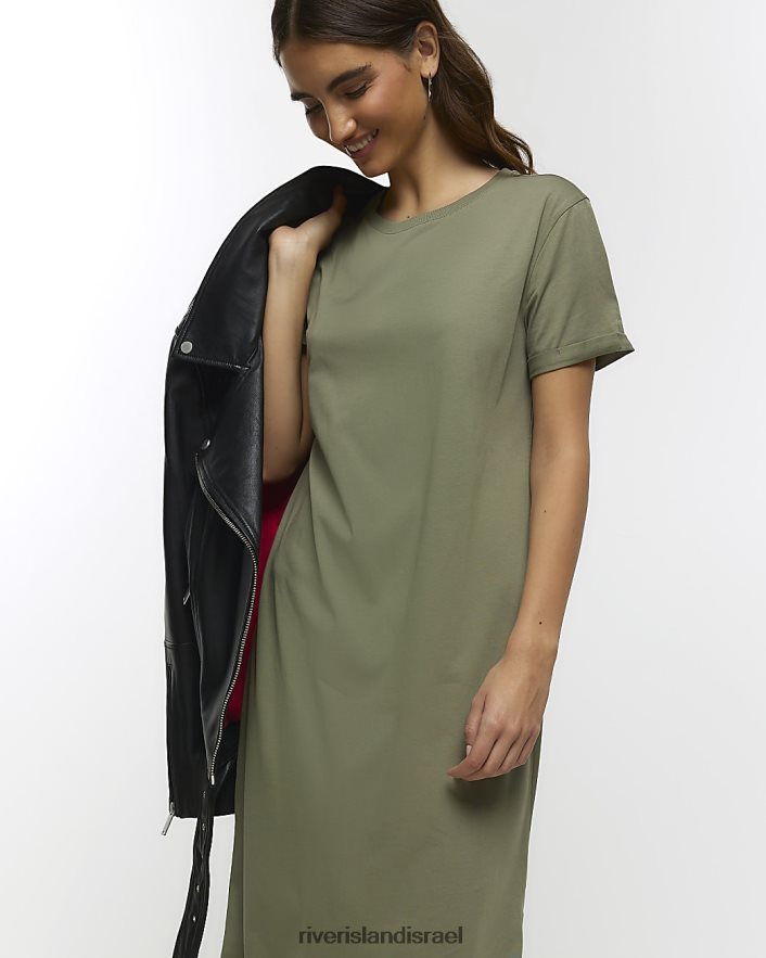 לבוש River Island שמלת מידי של חולצת טריקו עם שרוולים קצרים חָקִי נשים BDZ4081175