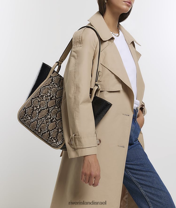 אביזרים River Island תיק קניות בהדפס בעלי חיים חום נשים BDZ4081180