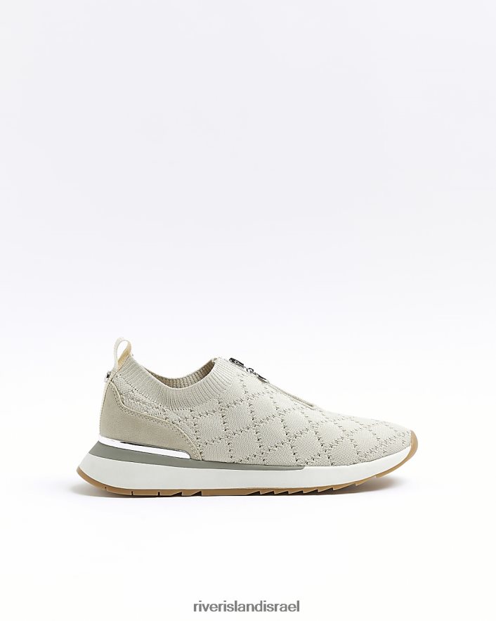 הַנעָלָה River Island נעלי רוכסן סרוגות בז' נשים BDZ4081189