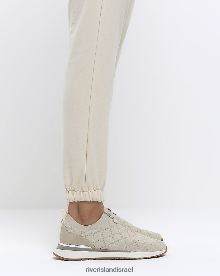 הַנעָלָה River Island נעלי רוכסן סרוגות בז' נשים BDZ4081189
