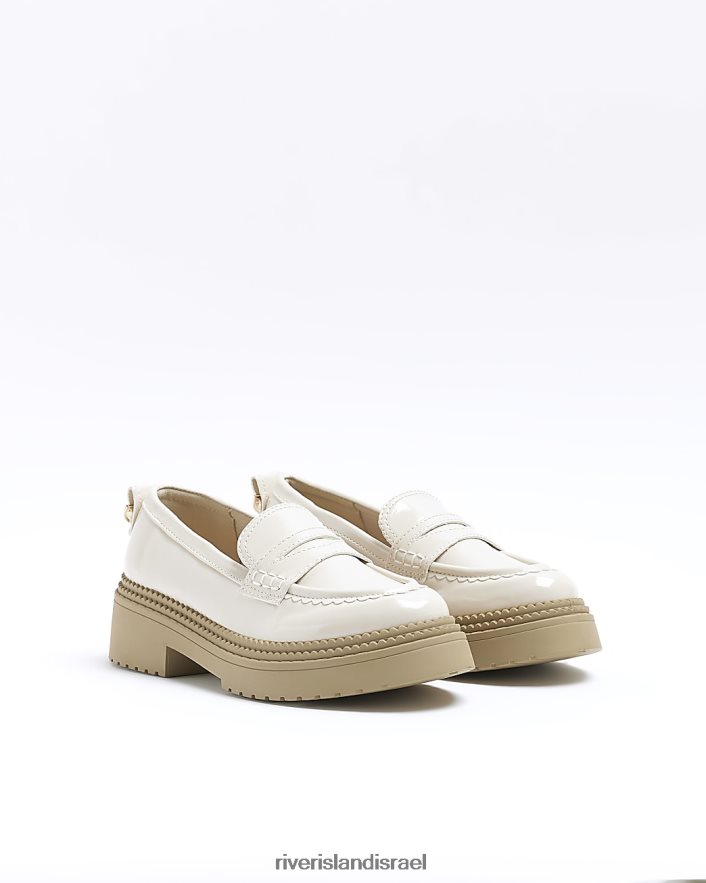 הַנעָלָה River Island פטנט נעלי לופרס שמנמנות בז' נשים BDZ4081190